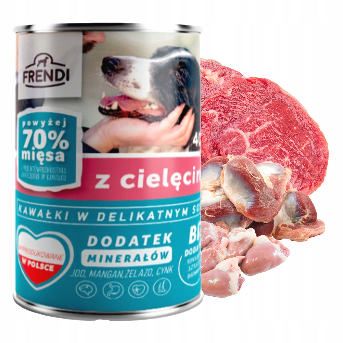 FRENDI Karma mokra dla psa w puszkach 24 x 400 g – kawałki w sosie, mix smaków
