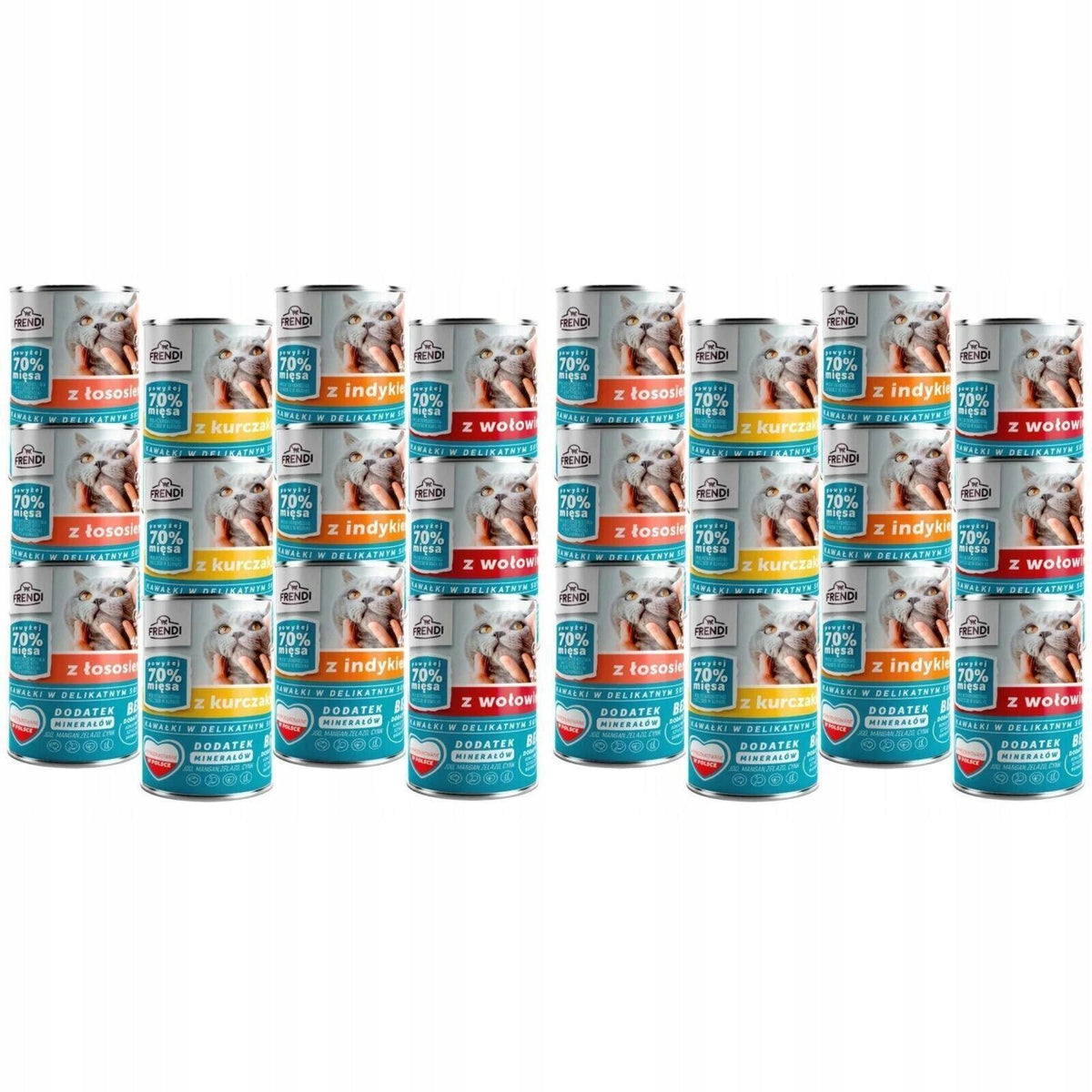 Frendi mokra karma dla kota w puszce 24 x 400 g dla dorosłych kotów – mix smaków