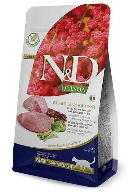 Farmina N&D Quinoa Weight Management sucha karma dla kota z nadwagą 1,5 kg – jagnięcina