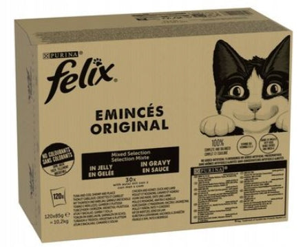 Felix Fantastic mokra karma dla kota w galaretce 120 x 85 g – mix smaków, 10,2 kg