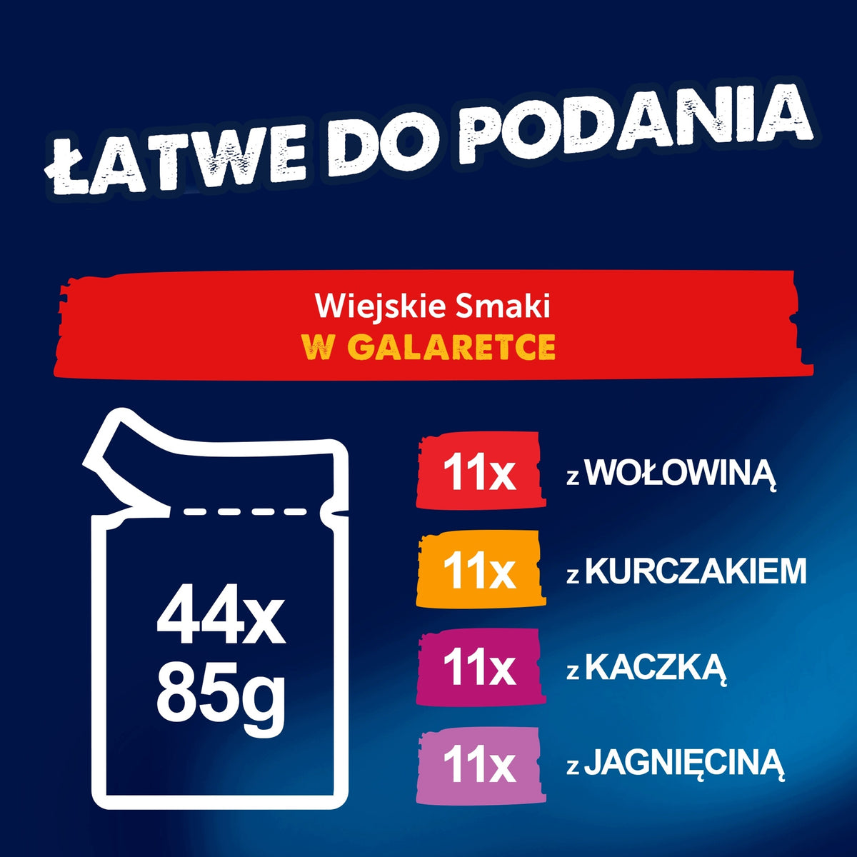 Felix Fantastic mokra karma dla kota w galaretce 44 x 85 g – mix mięsnych smaków