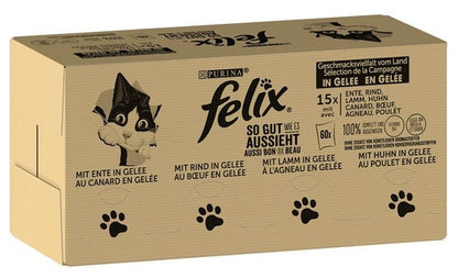 Felix Fantastic mokra karma dla kota w galarecie 120 x 85 g – mix smaków, bezzbożowa