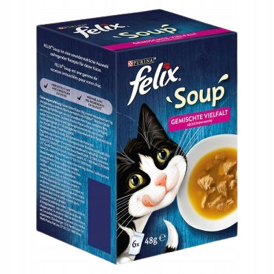 Felix zupa dla kota mix smaków 36 x 48 g – mokra karma bezzbożowa w saszetkach