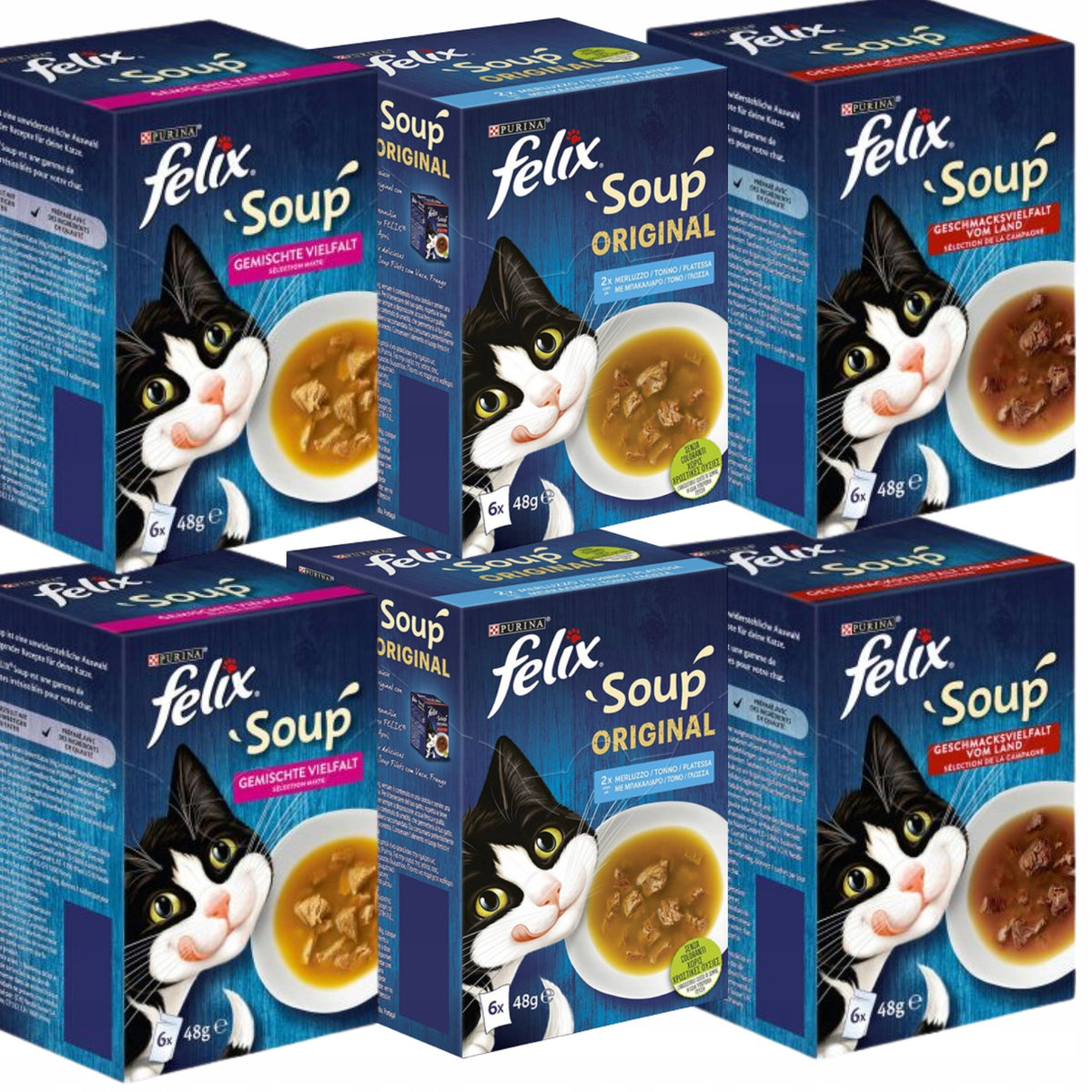 Felix zupa dla kota mix smaków 36 x 48 g – mokra karma bezzbożowa w saszetkach