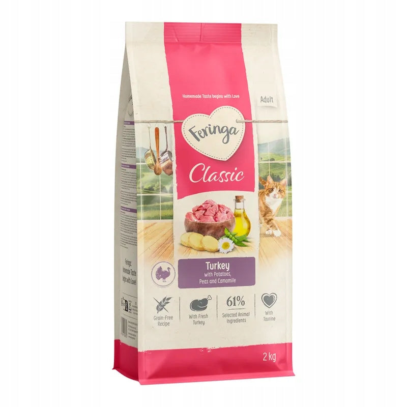 Feringa Adult Classic sucha karma dla kota bez zbóż z indykiem 2 kg – dla dorosłych kotów