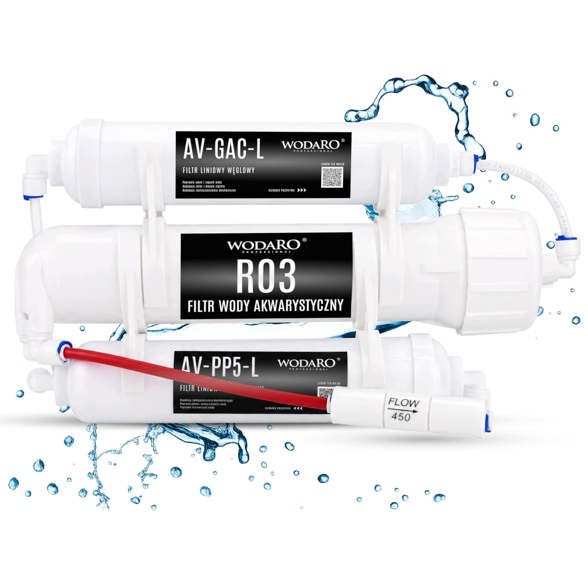 wodaRO Filtr odwróconej osmozy do akwarium RO3 75 GPD – 3-stopniowy, do 280 l/dobę