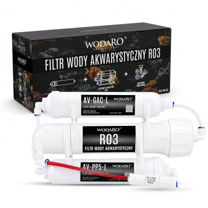 wodaRO Filtr odwróconej osmozy do akwarium RO3 75 GPD – 3-stopniowy, do 280 l/dobę