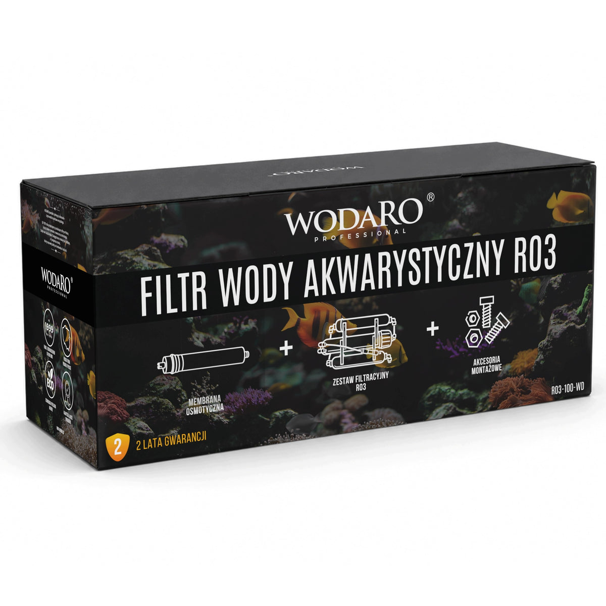 wodaRO Filtr odwróconej osmozy do akwarium RO3 75 GPD – 3-stopniowy, do 280 l/dobę