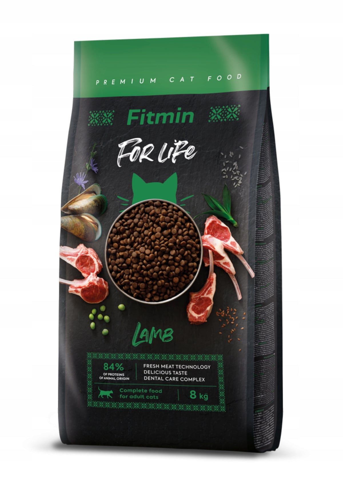 Fitmin For Life sucha karma dla kota 8 kg bezzbożowa dla dorosłych kotów – jagnięcina