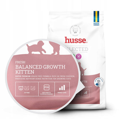 Husse Fresh Balanced Growth Kitten sucha karma dla kociąt bezzbożowa 2 kg – kurczak