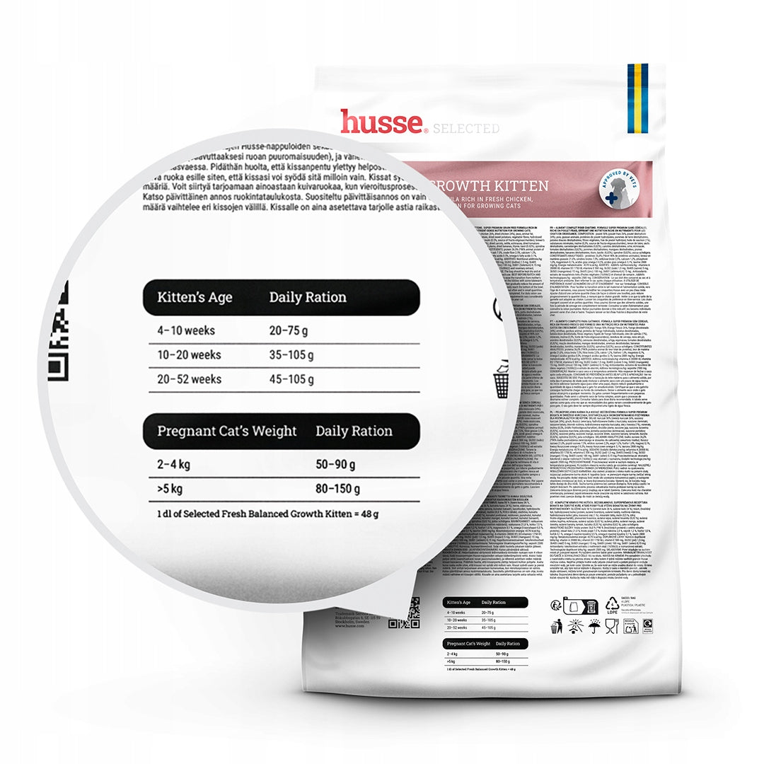 Husse Fresh Balanced Growth Kitten sucha karma dla kociąt bezzbożowa 2 kg – kurczak