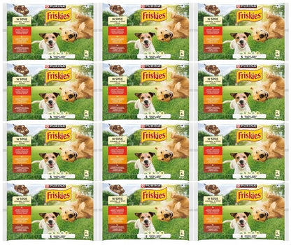 Friskies Karma mokra dla psa w sosie 48x85 g – dla dorosłych psów, mix smaków