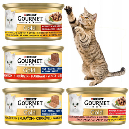 Gourmet Gold mokra karma dla kota 24 x 85 g – mus i kawałki w sosie, mix smaków