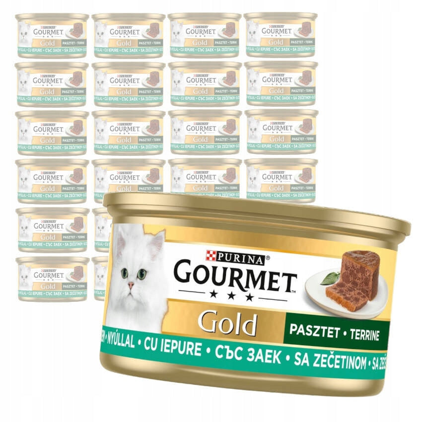 Gourmet Gold mokra karma dla kota, pasztet z królikiem 24 x 85 g – puszki dla dorosłych
