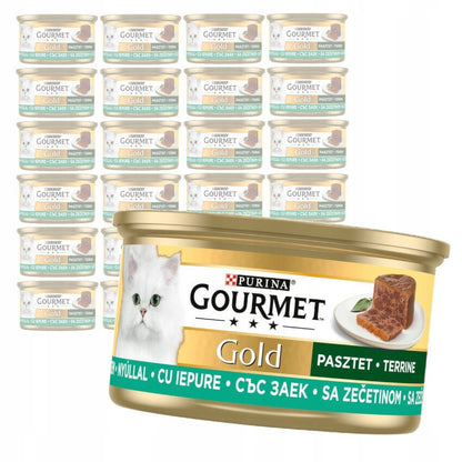 Gourmet Gold mokra karma dla kota, pasztet z królikiem 24 x 85 g – puszki dla dorosłych