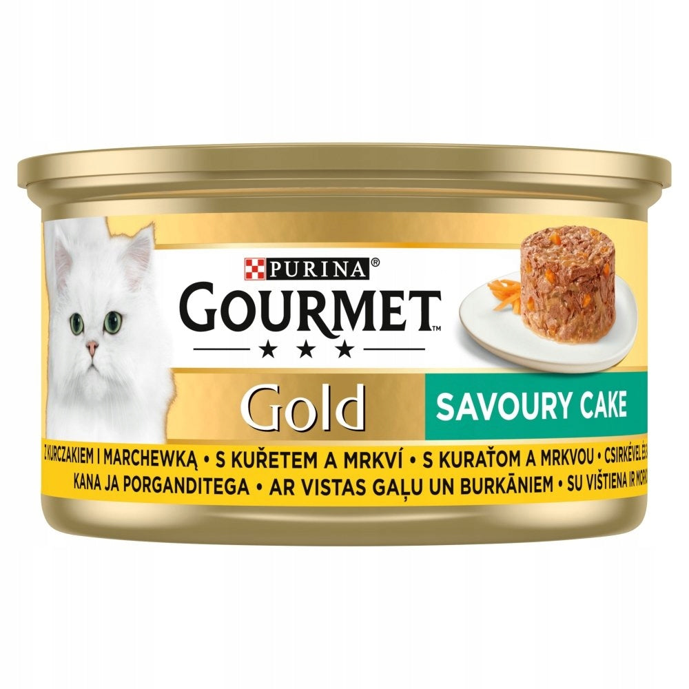 Gourmet Gold Savoury Cake mokra karma dla kota 24 x 85 g – kurczak z marchewką