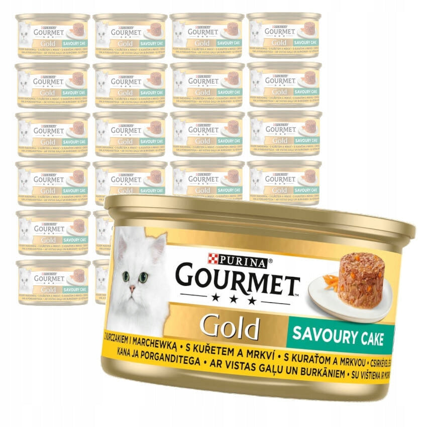 Gourmet Gold Savoury Cake mokra karma dla kota 24 x 85 g – kurczak z marchewką
