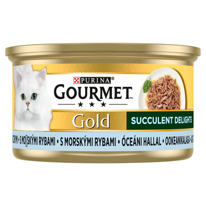 Gourmet Gold Succulent Delights karma mokra dla kota z rybą oceaniczną – puszki 12 x 85 g