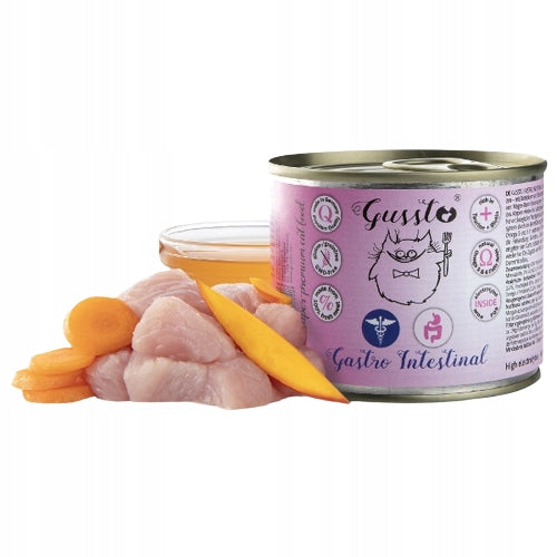 Gussto Vet Gastro Intestinal mokra karma dla kota 12 x 200 g – bezzbożowa, indyk