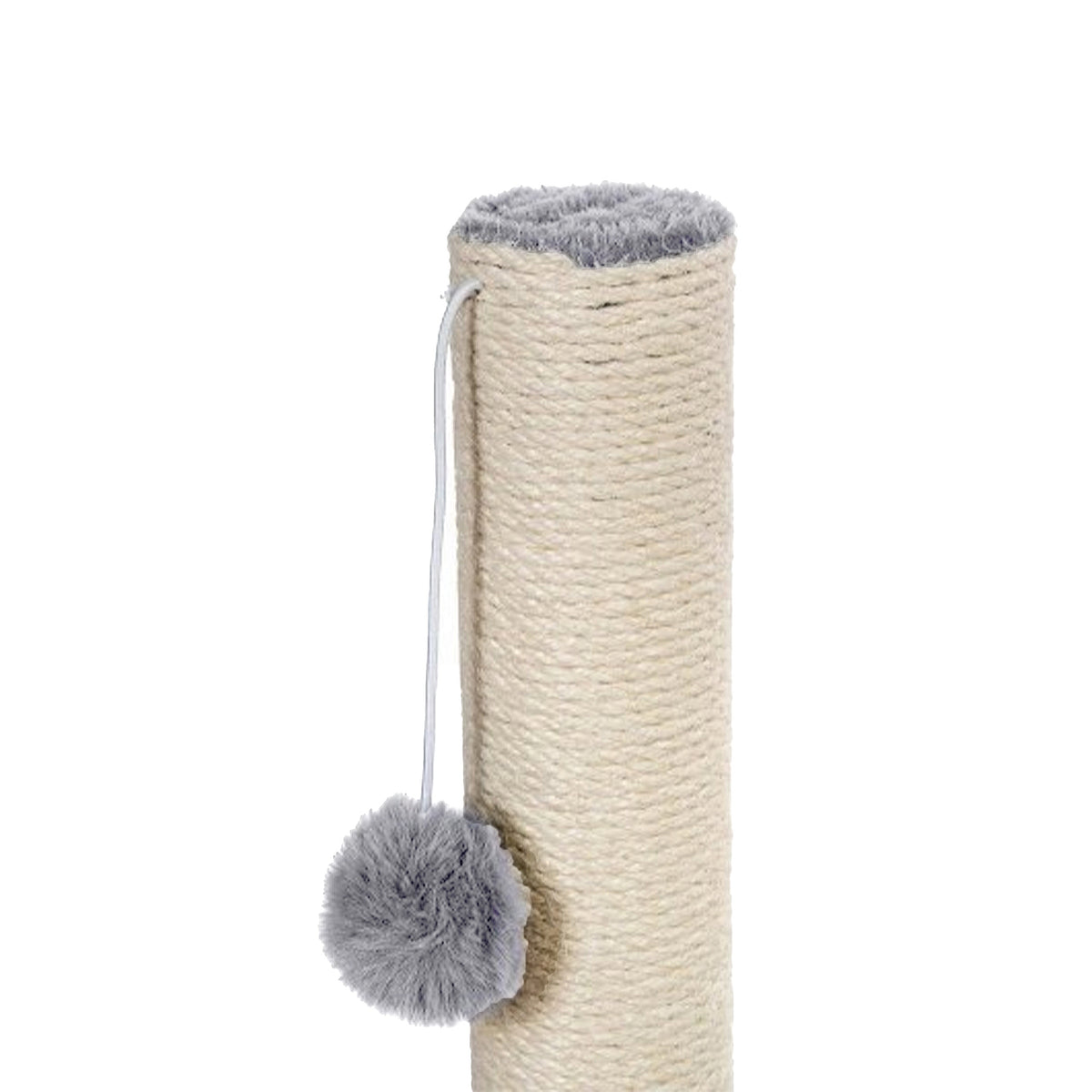 Gaczoo Drapak dla kota słupek z sizalu 72 cm z piłeczką, podstawa 40 x 40 cm – jasnoszary