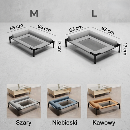 Legowisko z siatki na nóżkach dla psa z poduszką miękkie oddychające