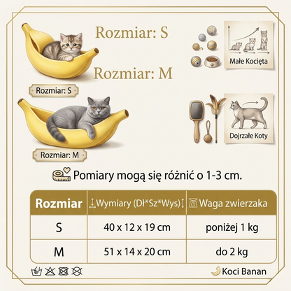 Legowisko w kształcie banana dla kota miękkie i ciepłe wielokolorowe