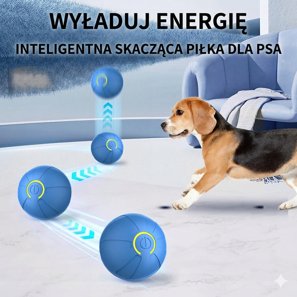 Zabawka interaktywna automatyczna piłka dla psa duże rasy usb zasilana ruchoma