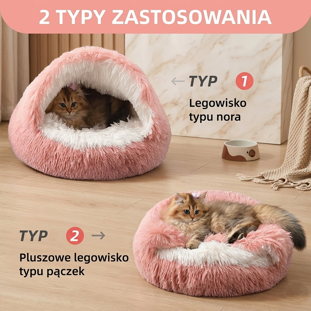 Legowisko Z Pluszu 2w1 Dla Psa I Kota Miękkie I Ciepłe Przytulne Różne Rozmiary