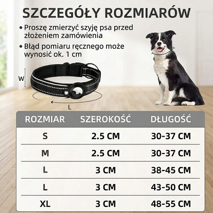 Obroża z uchwytem na Airtag nylonowa wodoodporna odblaskowa dla psa i kota