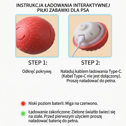 Zabawka interaktywna automatyczna piłka dla psa duże rasy usb zasilana ruchoma