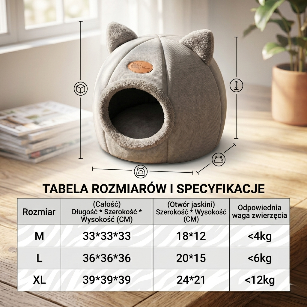 Legowisko bawełniane miękkie ciepłe dla kota rozmiar S M L