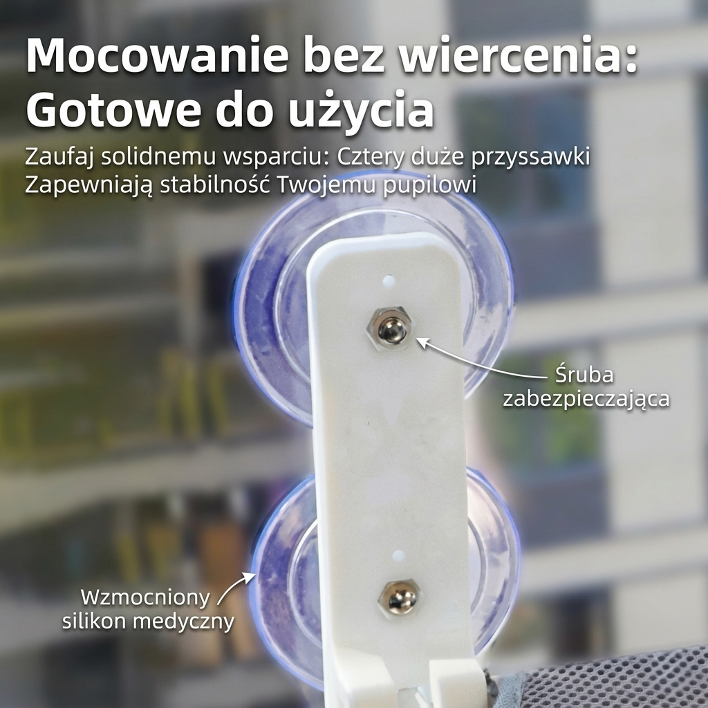 Hamak dla kota pluszowy z siatką podwójne przyssawki okno