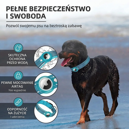 Obroża z uchwytem na Airtag nylonowa wodoodporna odblaskowa dla psa i kota