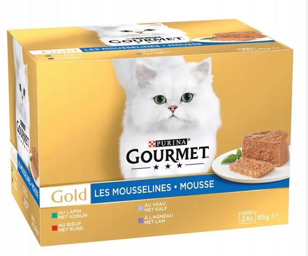 Gourmet Gold mus mokra karma dla kota 24 x 85 g – bezzbożowa, mix smaków w puszkach