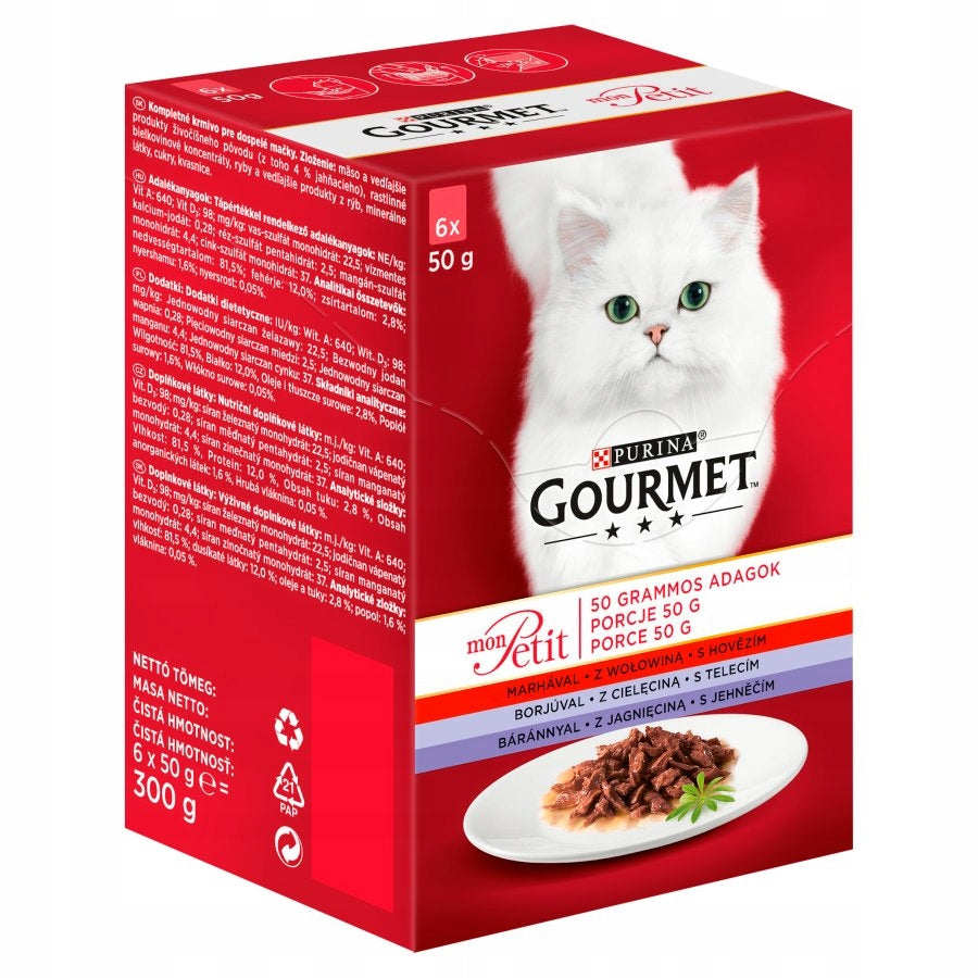 Gourmet Mon Petit Intense mokra karma dla kota 1,8 kg – 36 saszetek po 50 g, mix smaków