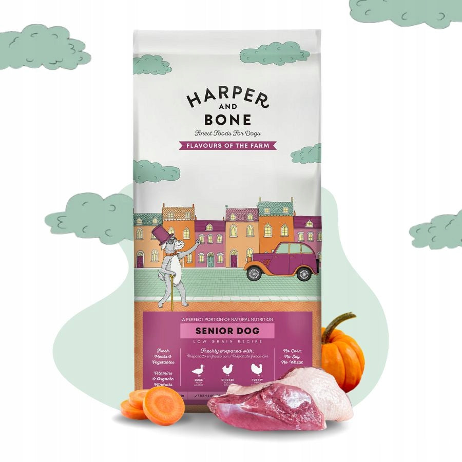 HARPER & BONE Senior & Light sucha karma dla psa z nadwagą 2 kg – indyk z warzywami
