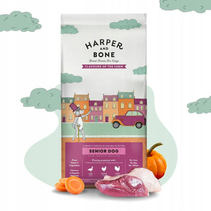 HARPER & BONE Senior & Light sucha karma dla psa z nadwagą 2 kg – indyk z warzywami