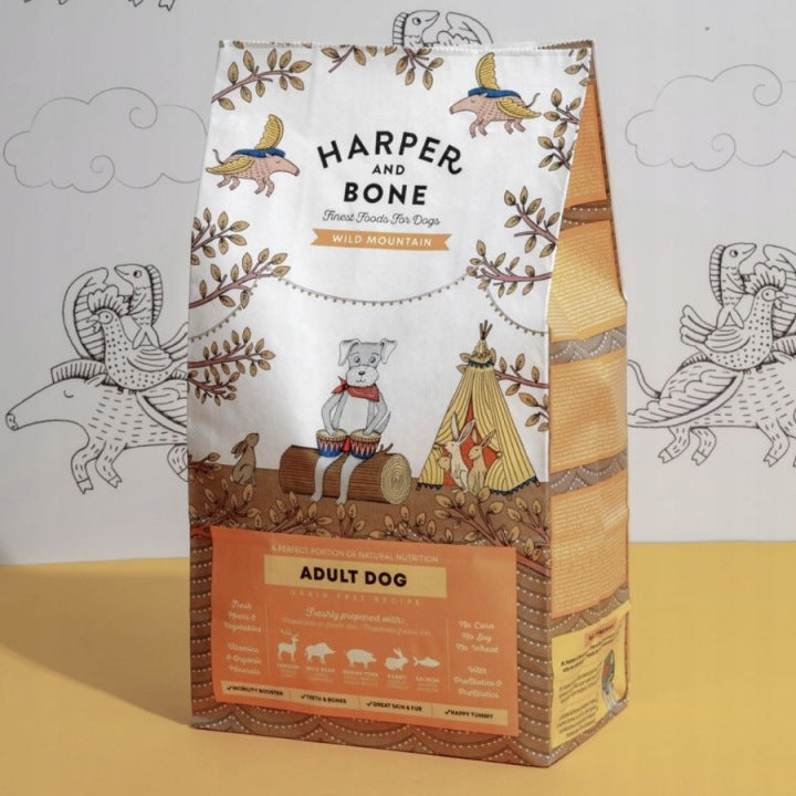HARPER & BONE karma sucha dla psa bezzbożowa 12 kg, 51% mięsa – wieprzowina z dzikiem