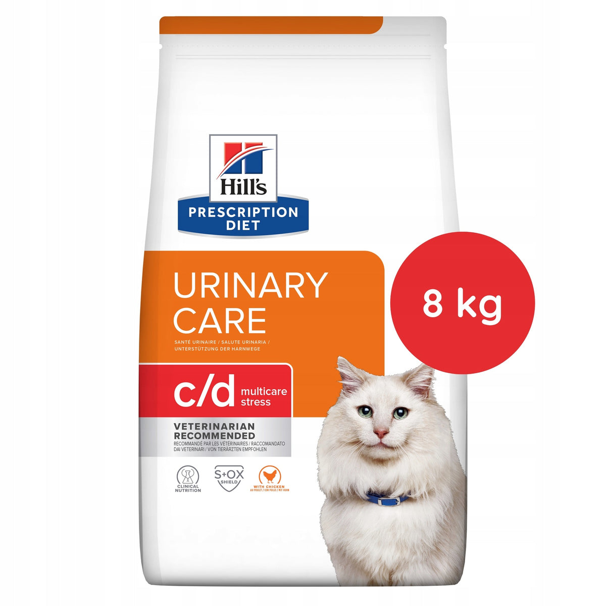 Hill's Prescription Diet c/d Multicare Stress 8 kg – sucha karma dla kota na drogi moczowe, kurczak
