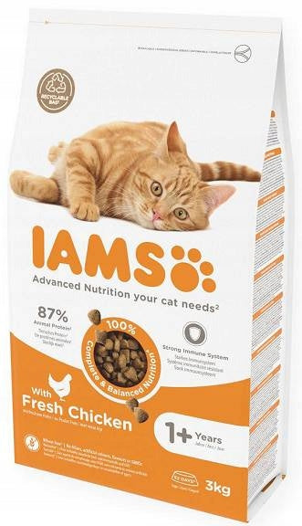 Iams sucha karma dla kota z kurczakiem 3 kg – for Vitality Adult, dla dorosłych kotów