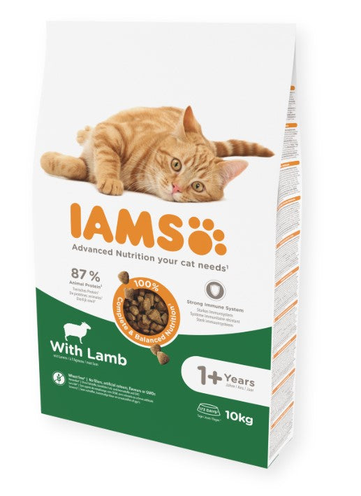 Iams for Vitality sucha karma dla dorosłych kotów z jagnięciną 10 kg – bez pszenicy