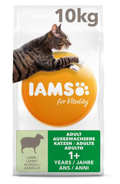 Iams for Vitality sucha karma dla dorosłych kotów z jagnięciną 10 kg – bez pszenicy
