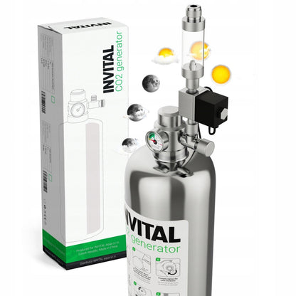 Invital Generator CO2 do akwarium z butlą 2 l – zawór elektromagnetyczny, wyłączanie nocne