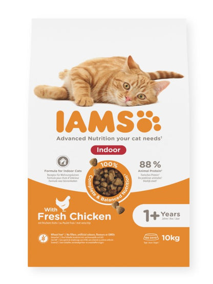 Iams sucha karma dla kota dorosłego niewychodzącego z domu 10 kg z kurczakiem – Indoor
