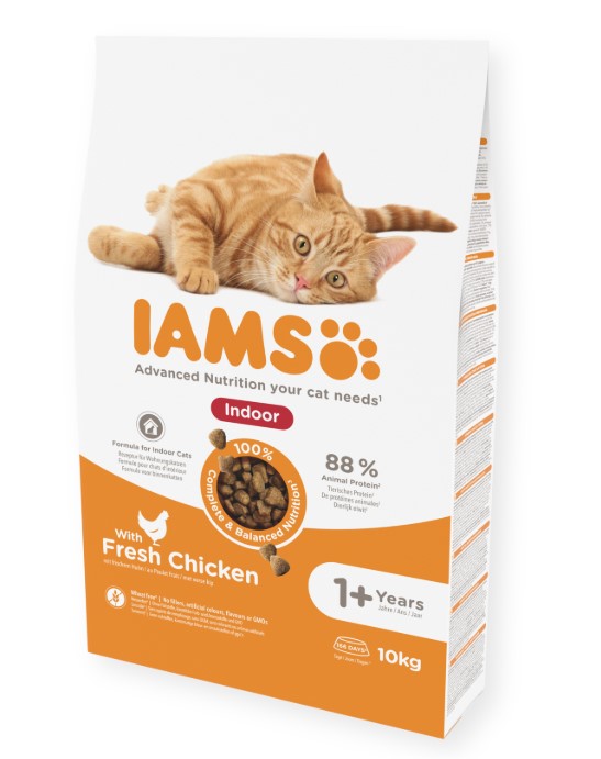 Iams sucha karma dla kota dorosłego niewychodzącego z domu 10 kg z kurczakiem – Indoor