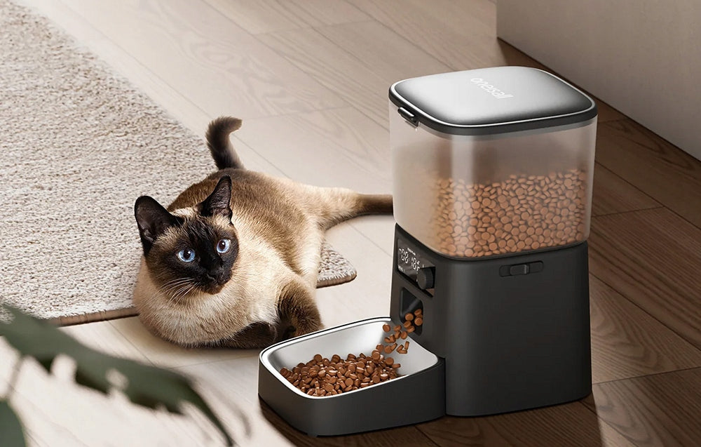 Oneisall automatyczny dozownik karmy 1,2 l dla kota i psa, do 6 posiłków dziennie – czarny