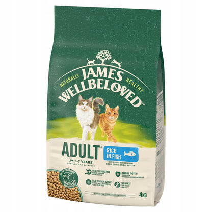 James Wellbeloved Adult sucha karma dla kota z rybą 4 kg – monobiałkowa, hipoalergiczna
