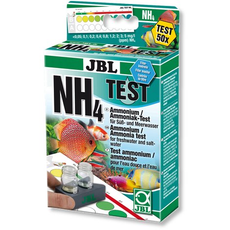 JBL Test NH4 kropelkowy do akwarium – test amonu 0,25-6 mg/l, woda słodka i morska
