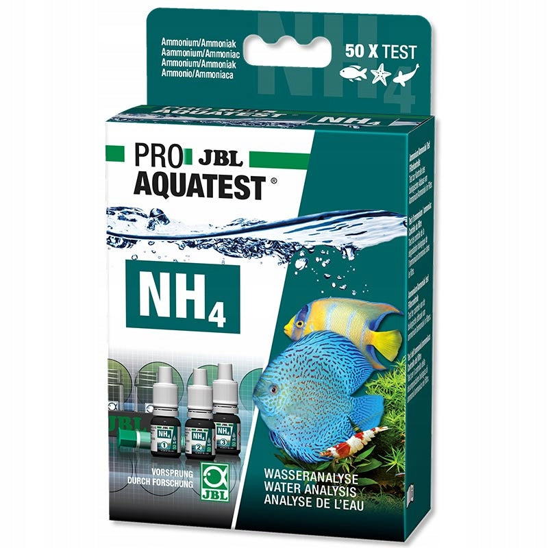 JBL Test NH4 kropelkowy do akwarium – test amonu 0,25-6 mg/l, woda słodka i morska