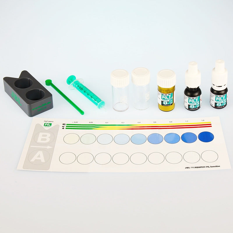 JBL Test PO4 Sensitive na fosforany do akwarium – woda słodka i morska, 0,05-1,8 mg/l